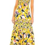 Maaji Strapless Long Smocked Tiered Maxi Dress Floral Hamilton Bay Print Size M Photo 0
