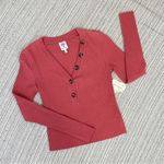 Self Esteem  Ribbed Knit V Neck Crop Shirt‎ Spice Orange Medium Photo 11