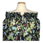 Tory Burch  Fantasia Floral Print Off Shoulder Smocked‎ Top Boho Women Size 4 Photo 2