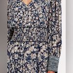 Intermix 855  Lana Floral Smocked Mini Dress Size 2 Color Blue Photo 2