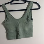Urban Outfitters  Olive Ribbed V-Neck Top Photo 2