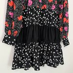 ASOS NEW  Floral Polka Dot Tiered Smock Mini Dress Black Orange Pink Size 4 Photo 11