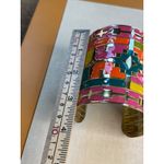Colorful Geometric Wide Cuff Bracelet With Gold Photo 4