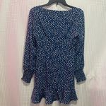 Nasty Gal  Sexy Silky Floral Mini Dress 2 Blue Long Sleeve Open Tie Front Photo 5