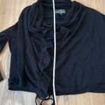 Ralph Lauren women’s active sweater black ruched cowl neck size large with butto Photo 5