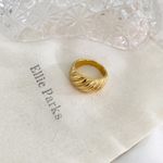 18K Chunky Croissant Gold Statement Ring Photo 5