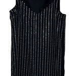 Susana Monaco Womens Dress Midi Back Side Zip Beaded Sleeveless V-Neck Medium Photo 0