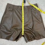 Steve Madden  Faux Leather Relaxed Shorts Coco Brown L Photo 6
