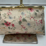 Vintage Floral Kiss Lock Clutch Purse with Mirror Gold Frame Evening bag Pink Photo 0