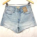 Madewell NWT 25 XS Relaxed Denim Shorts Essen Wash Distressed Retro Summer Cute Photo 2