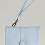 Wanderers Travel Co The Milano Small Clutch Sky Blue Leather Bag NWT Crossbody Photo 0