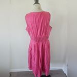 Charter Club  Pink Midi Dress Polished Cottom Eyelet & Crochet Trim Side Zip 16 Photo 3