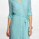 EXPRESS  Teal Aqua Button Down Military Dress Photo 0