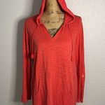 J Jill Tab Sleeve Hoodie Shirt Cotton Red Size S Pocket Casual Relaxed Fit Photo 0
