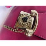 Betsey Johnson Purse Satchel Crossbody Hot Pink Telephone Gold Hardware Photo 5