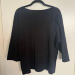 Karen Scott 2XL Fall Pumpkin Holiday Fall Autumn 3/4 Sleeve Top Black Gold Photo 4