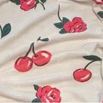 For Love & Lemons Wilma Midi Skirt Cherry Rose Print White Drawstring Ruched Red Photo 5