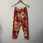 Free People  Tessa Tapered Trousers Orange Floral Womens Pants Size 0 Photo 3