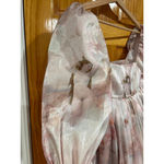Selkie Venus Puff Dress Pink Angelic Floral Foil Organza Mini Cottagecore Photo 1