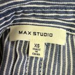 Max Studio Women Blue Striped Collared Half Sleeve Button Up Mini Shirt Dress XS Photo 2