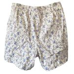 JACHS GIRLFRIEND NWOT Stretch Satin Chino Shorts Size Small Floral White 5" Photo 1