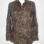 J. McLaughlin  Cheetah Leopard Button Down Dress Shirt Size Small Photo 0