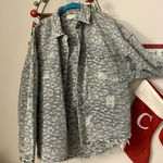 POL Boutique Oversized Cheetah Denim Jacket  Photo 0