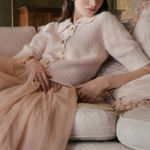 Reformation  Daphne Collared Cardigan Size Medium Sorbet Pink Short Sleeve Photo 0