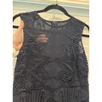 Bardot  Lace Pencil Navy Blue Sexy Sheer Top Midi Dress Date Formal Sz 6 Small‎ Photo 2