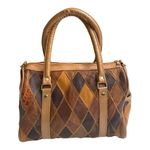 Patch work brown leather bag. Photo 1