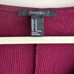 Forever 21 Ribbed V-Neck Long Sleeve Bodysuit, Burgundy/Wine, Size Medium Photo 4