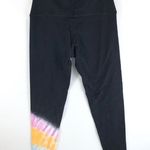 Electric & Rose Womens Leggings High Rise Color Block Tie Dye Stretch Black XL Photo 1