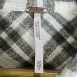 Free People  Catch Up With Me Mixed Plaid Flannel Button Up Shirt XS Green White Photo 5