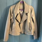 BLANK NYC  Cream Faux Leather Moto Jacket | Size XL Photo 0
