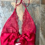 Victoria's Secret Red Lace Lingerie Babydoll Satin Bow Chemise Women's Medium Photo 3