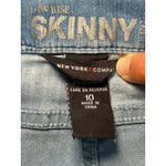 New‎ York & Company Skinny Jeans Mid Rise Bleach Wash Denim Size 10 Blue Photo 3