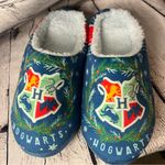 Harry Potter Hogwarts Christmas Holiday Themed Cozy Slippers Size 7 Blue Photo 2