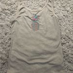 Hurley Women’s  Beige Pineapple Embroidered Tank Top Size XL Photo 0