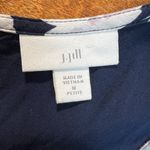 J. Jill Midi‎ Dress PM Navy Blue Floral Shift Ruffle High Low Hem Petite Medium Size undefined Photo 7