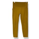 Girlfriend Collective  Leggings Capri Mustard Yellow Side Pockets Cropped Medium‎ Photo 2