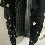 Maje Rivoli Floral Embroidered Black Pleated Midi Dress, Size 3 (Size L) Photo 13