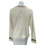Abercrombie & Fitch Cream Striped Knit V Neck Long Sleeve Sweater Top Size XS Photo 1