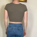Princess Polly  Olive Crop Bustier Top with Ties Size 4 Photo 3