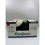 Dearfoams  Slippers Womens M 7-8 House Faux Fur Shoes Indoor/Outdoor Black New Photo 2