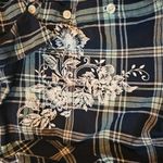 kim rogers  Blue, White, and Pale Green Plaid Button Up Photo 4