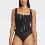 Auden Women's Rhinestone Lingerie Bodysuit -  Black Photo 4