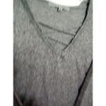 Absolutely Famous  XL Hooded‎ Long Sleeve Top Gray V-neckline Criss-cross Photo 4