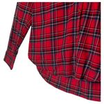 Uniqlo New Top Womens S Plaid Button Up Shirt Collar Long Sleeve Christmas Red Photo 4