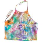 FILA  NEW Large halter crop top tie die spell out Photo 6