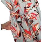 Lane Bryant Tropical V Neck Brush Stroke Sleeveless Belted Dress Light Blue 24 Photo 3